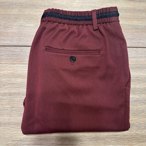Express Men's Extra Slim Burgundy Drawstring Modern Tech Suit Pant: Size Medium - Picture 4 of 12